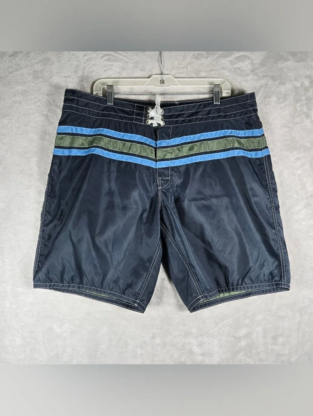 Birdwell Beach Britches Swim Trunks Mens Size 39 Navy Blue Board Shorts USA 9”
